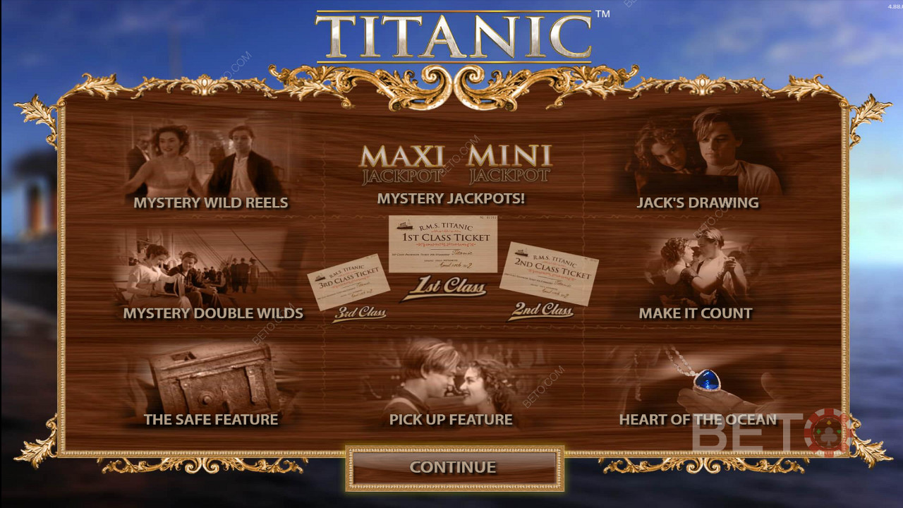 Užite si množstvo funkcií vo video automate Titanic