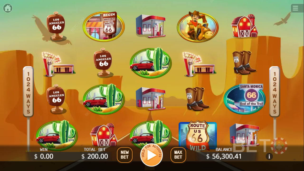 Užite si Wilds a Free Spins v automate Route 66