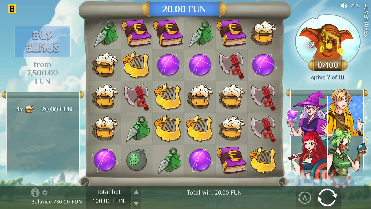 Dobrodružstvá Recenzia od BETO Slots