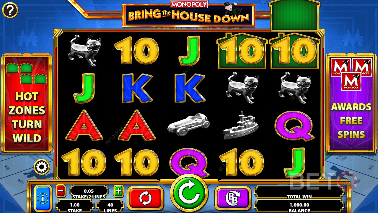 Monopoly Bring the House Down - zažiť množstvo bonusov, roztočení zdarma a herných akcií