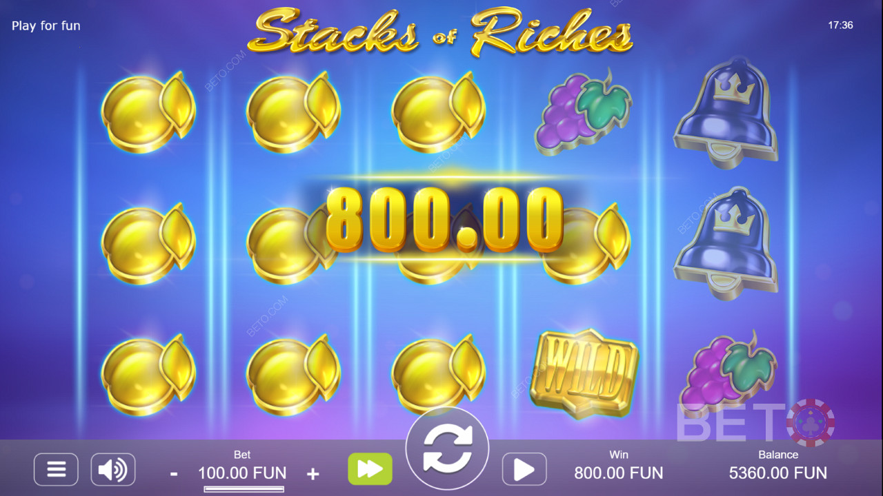 Zlaté výhry v hre Stacks of Riches