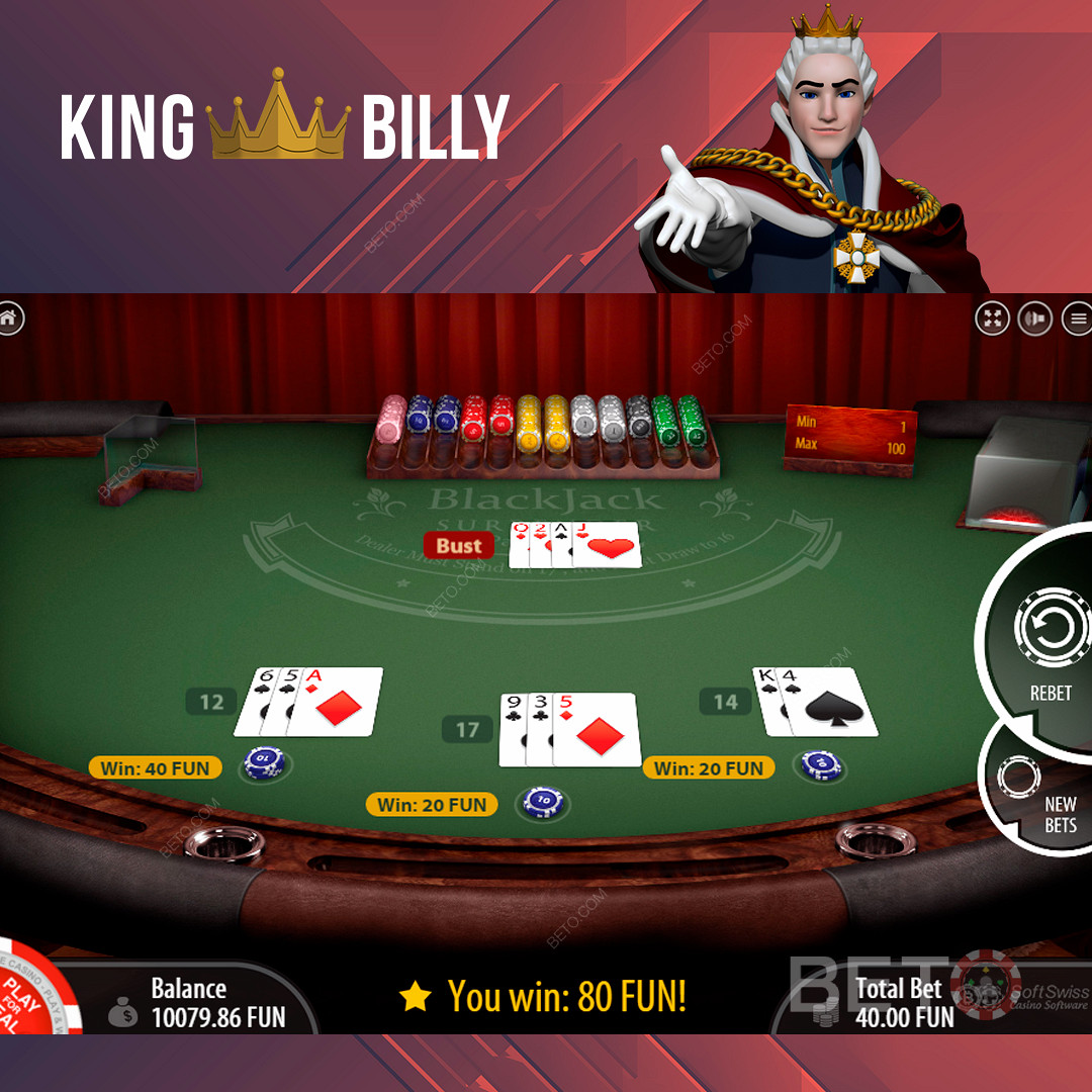Užite si populárne stolové hry na King Billy Casino