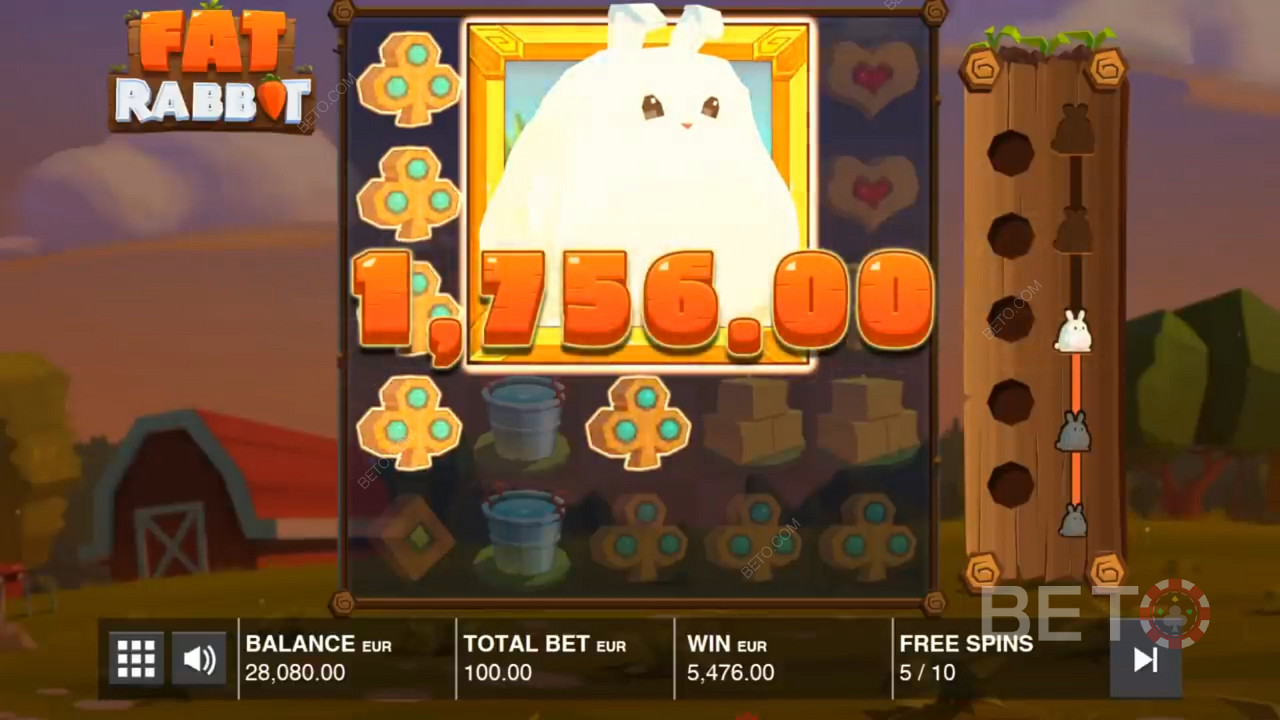 Výhra obrovskej výhry v hre Fat Rabbit