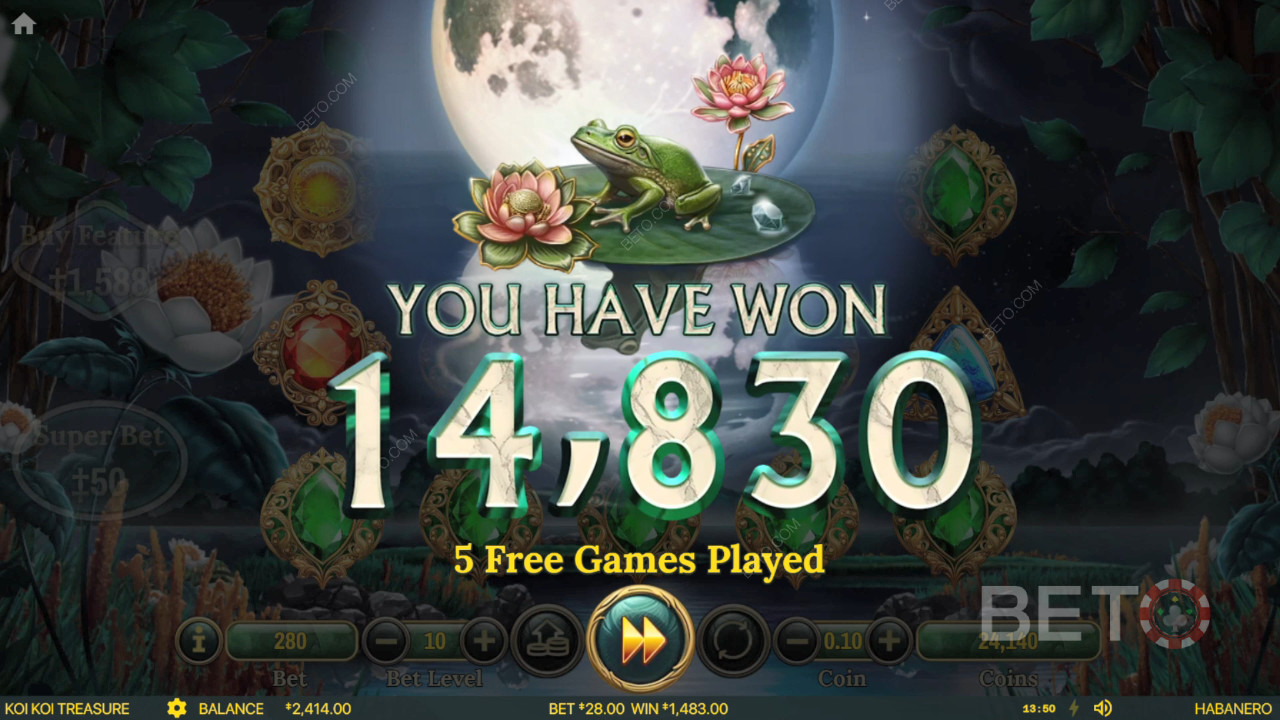 Vyhrajte 1 682x Vašu stávku v online automate Koi Koi Treasure!
