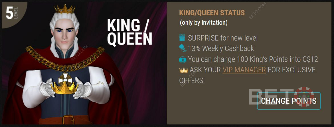 Získajte status KIng/Queen a užívajte si exkluzívne odmeny
