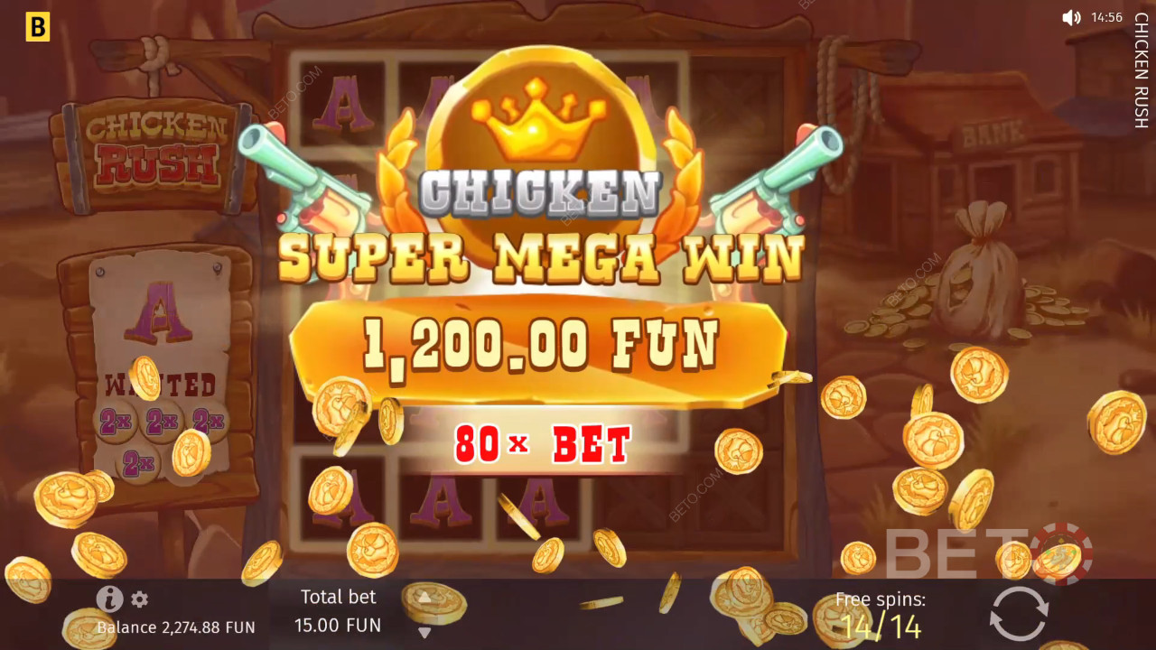 Vyhrajte 5 000-násobok svojej stávky vo video automate Chicken Rush!