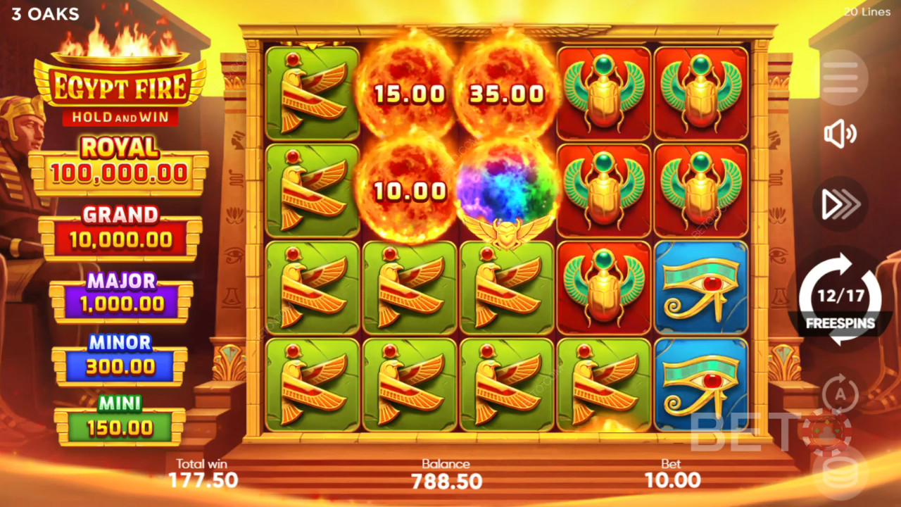 Vysvetlenie bonusových funkcií v hre Egypt Fire od spoločnosti 3 Oaks Gaming