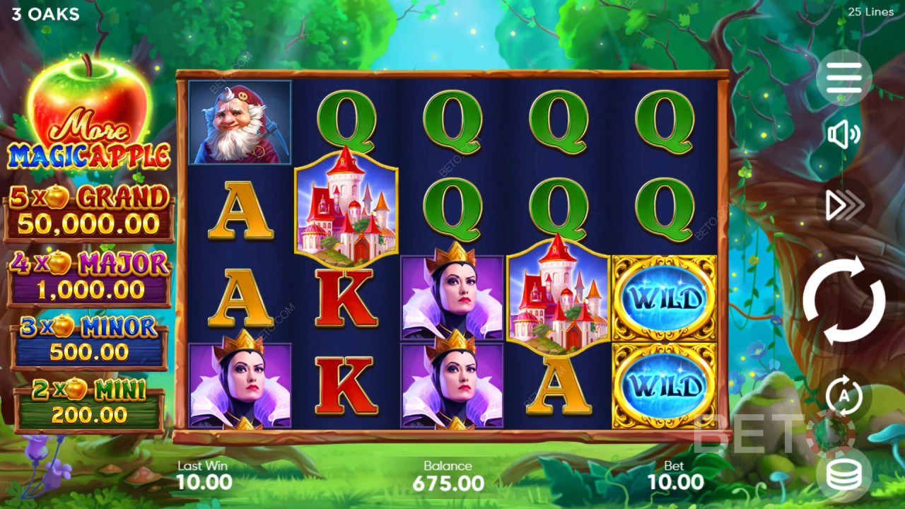 Vysvetlenie bonusových funkcií v hre More Magic Apple od 3 Oaks Gaming