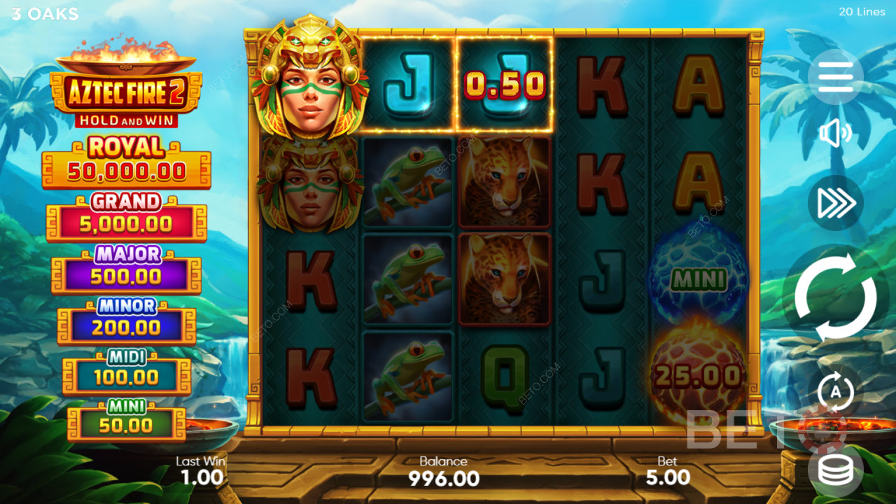 Ako hrať hru Aztec Fire 2 od spoločnosti 3 Oaks Gaming