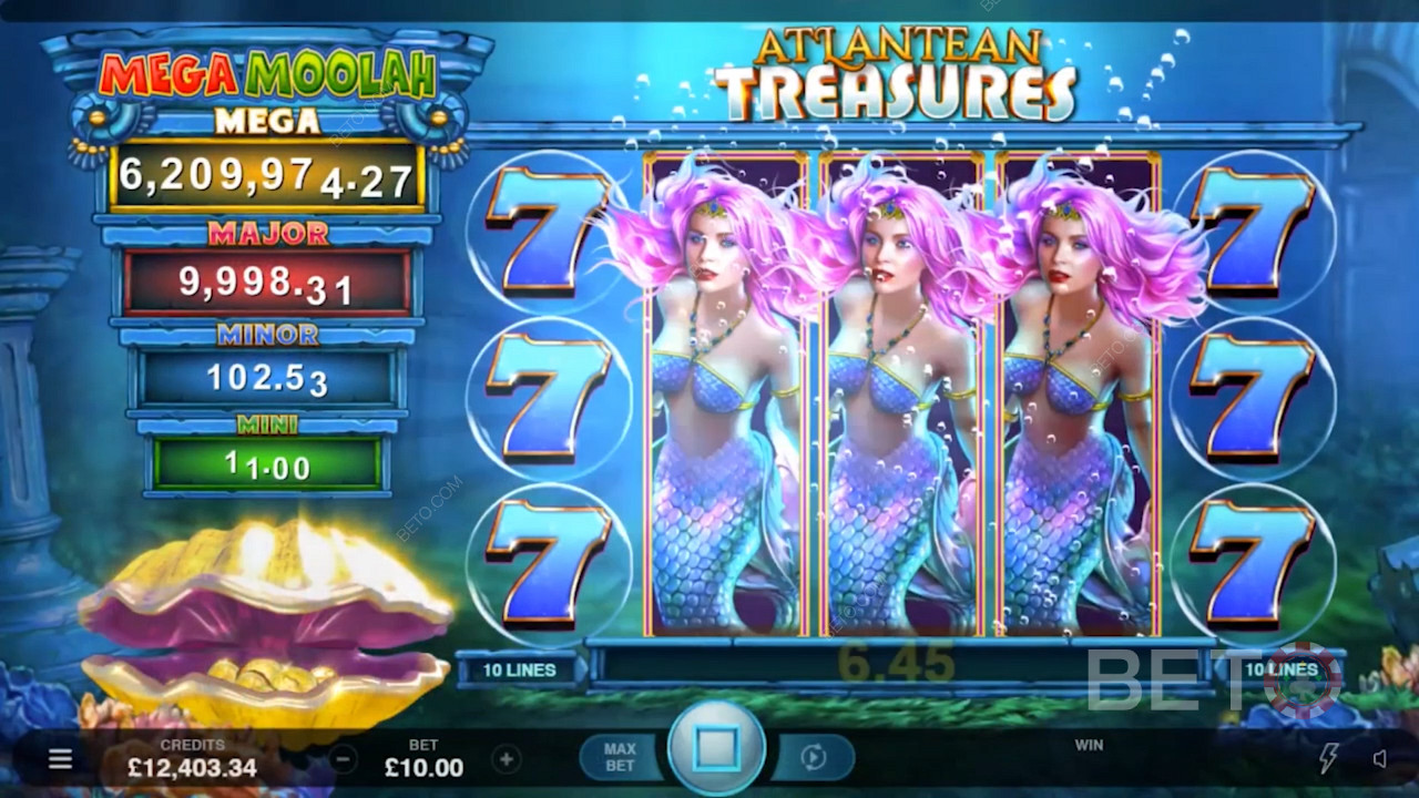 Symboly Mermaid Wild sa môžu rozšíriť a obsadiť 3 stredné valce.