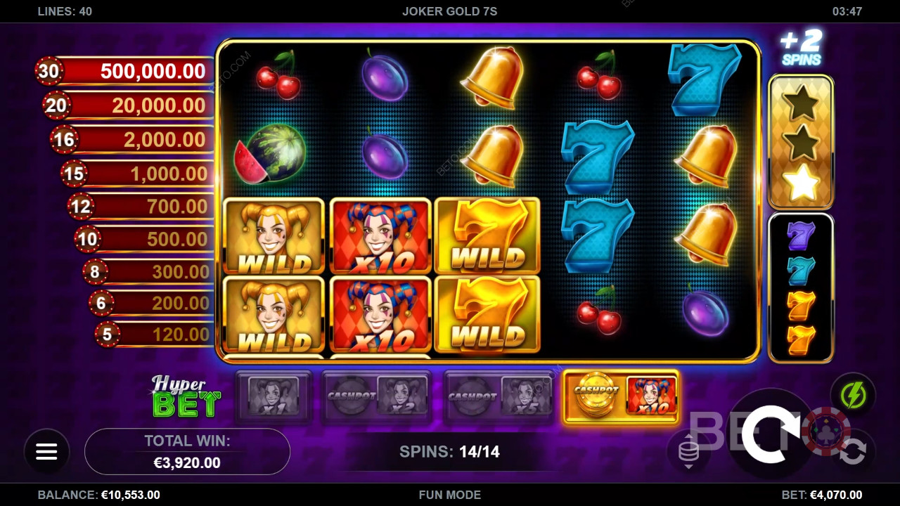 Vyhrajte 50 000x Vašu stávku v automate Joker Gold 7s!