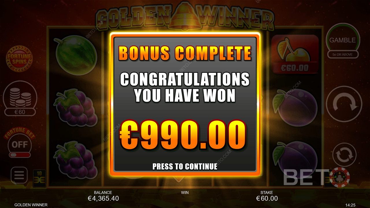 Vyhrajte 2 500-násobok svojej stávky v automate Golden Winner!