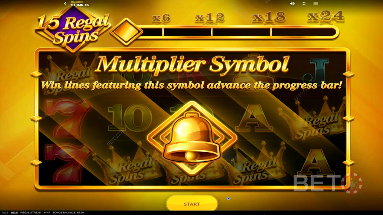 Zlatý symbol násobiteľa Regal Streak
