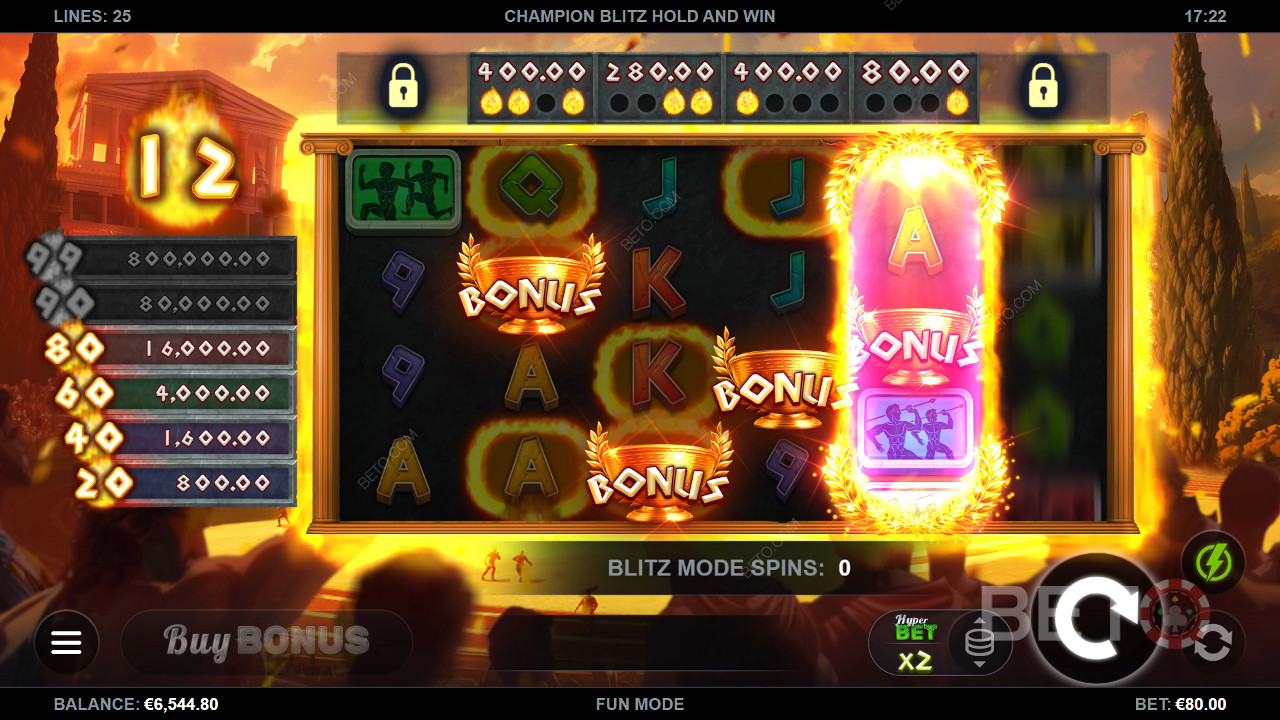 Champion Blitz Hold and Win Review by BETO Slots