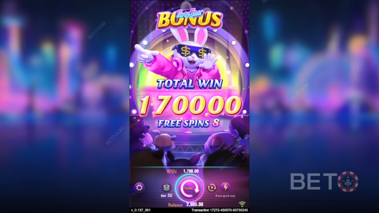 Vysvetlenie bonusových funkcií v hre Party Star od TaDa Gaming
