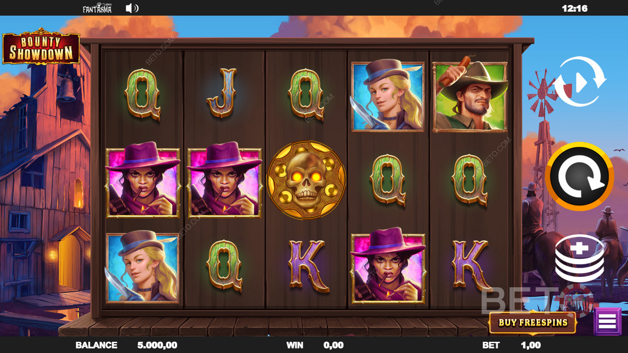 Hrajte na Bounty Showdown a zažite symboly s kovbojskou tematikou