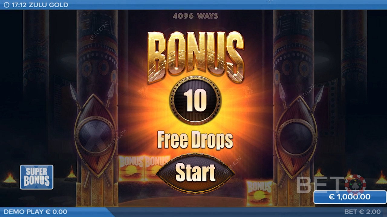 Funkcia Multiplier Free Drops poskytuje hráčom 10-25 roztočení zdarma, v tomto slote