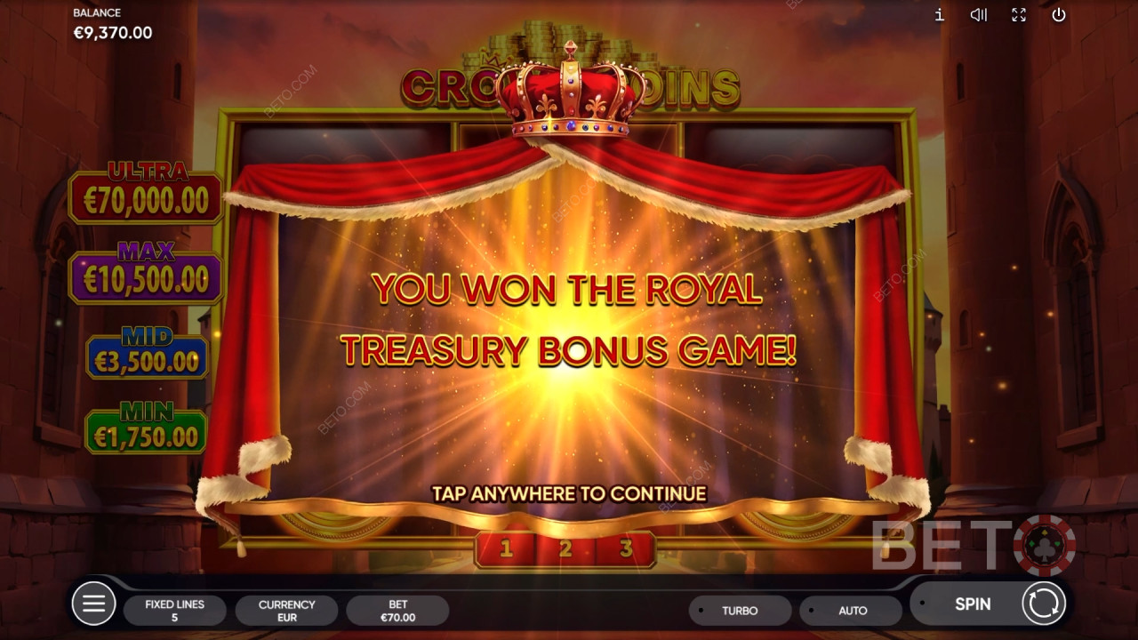 Vyhrajte 2 500-násobok svojej stávky v automate Crown Coins Online!