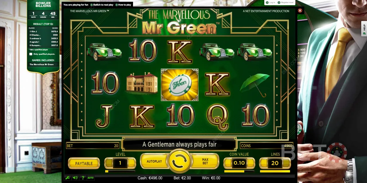 Najlepšie miesto na hranie online automatov je herná stránka Mr Green.