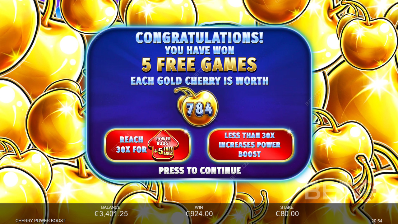 Vyhrajte 2 500-násobok svojej stávky v online automate Cherry Power Boost!