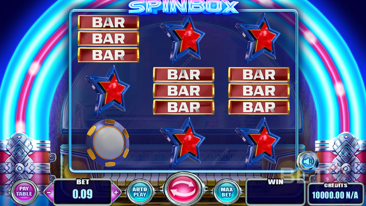 Atraktívne symboly a klasická téma hry v automate Spinbox
