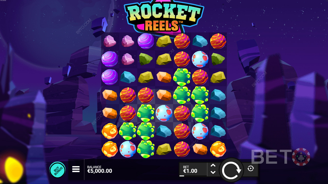 Výherný automat Rocket Reels založený na klastri od spoločnosti Hacksaw Gaming