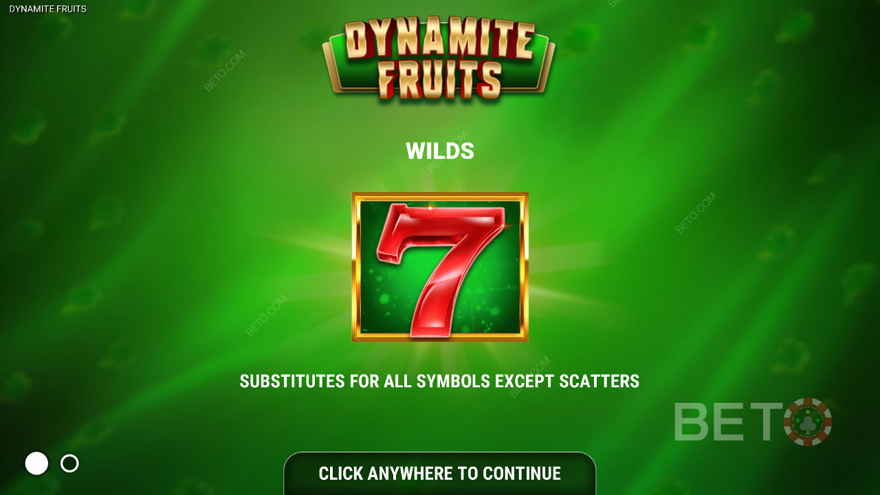 Výherný automat Dynamite Fruits - divoké symboly - červená sedmička
