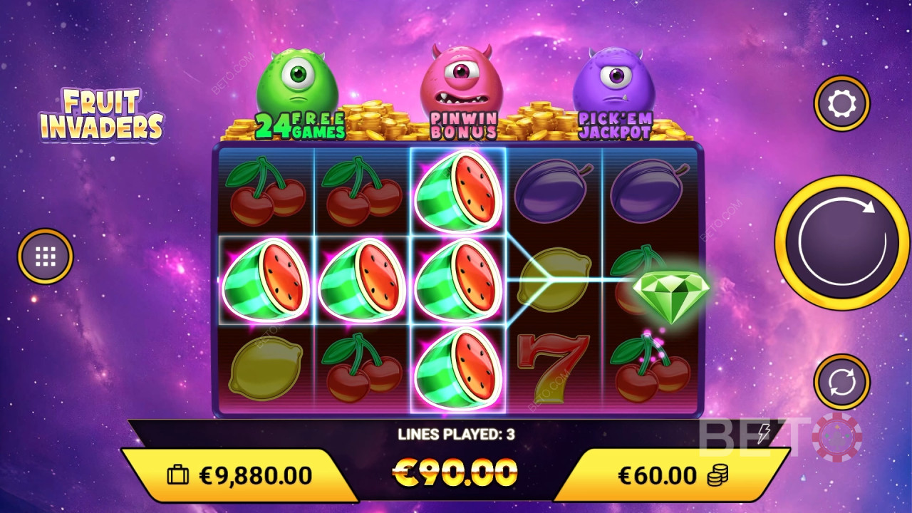 Vyhrajte 1 200x Vašu stávku v online automate Fruit Invaders!