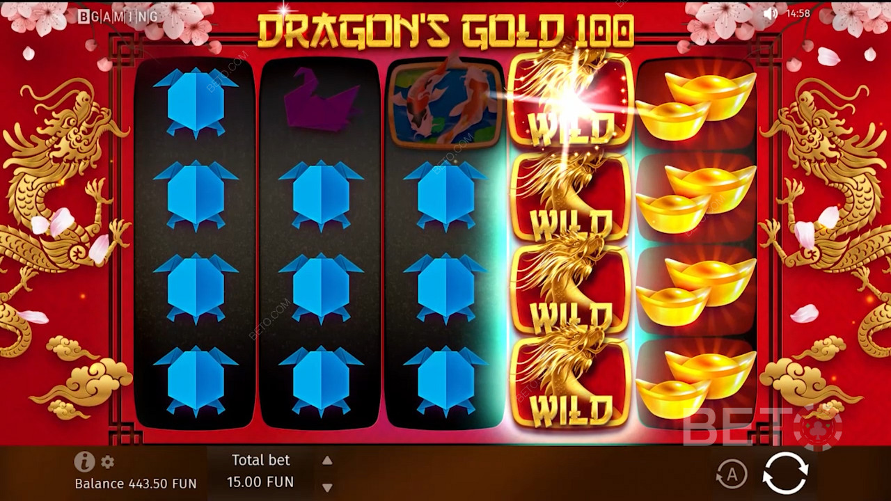 Zábleskové symboly Wild v hre Dragon