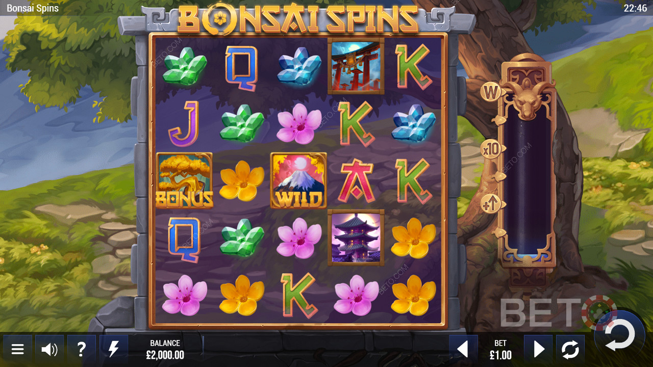 Hra Bonsai Spins s tematikou lesa od spoločnosti Epic Industries