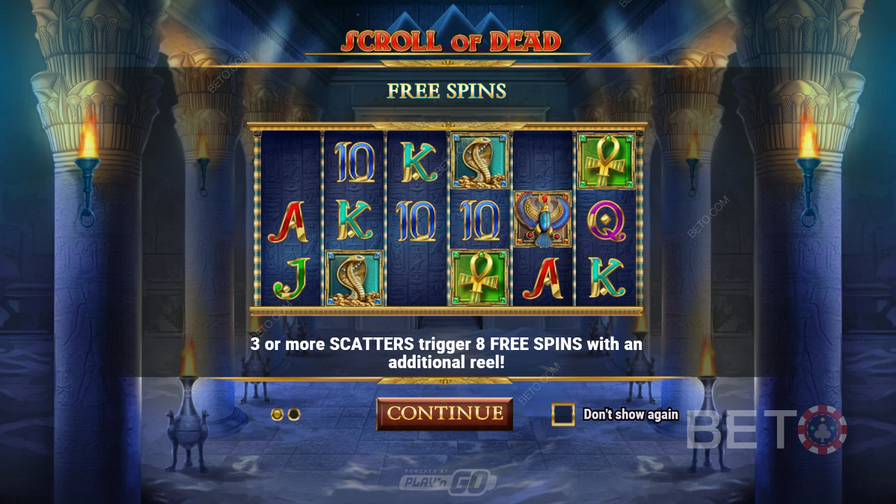 Spustením režimu Free Spins hráči získajú aj 8 bonusových točení.