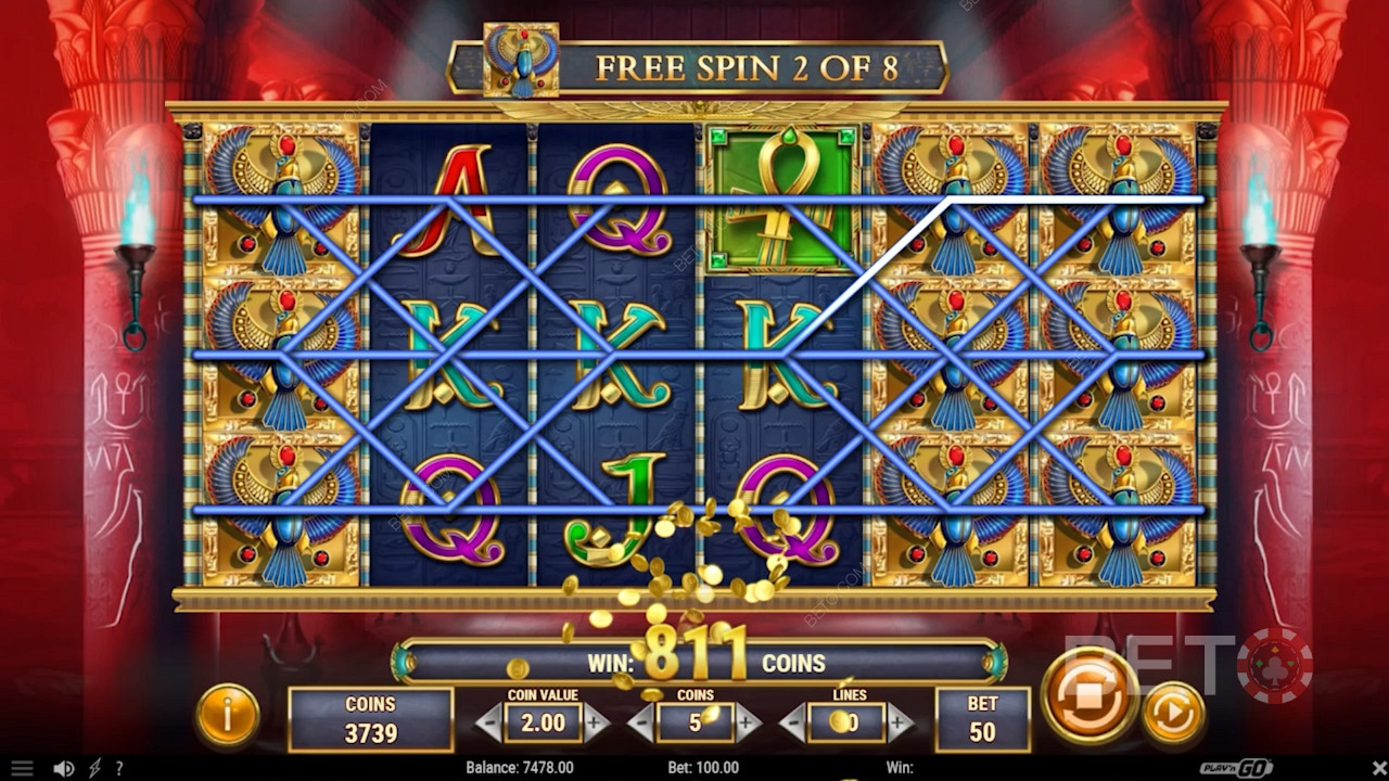 Po spustení bonusovej hry Free Spins sa do mriežky pridá ďalší šiesty valec.