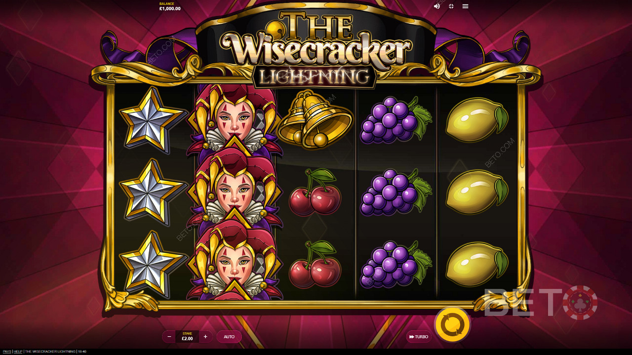Jemné pozadie a jednoduchá grafika v hre The Wisecracker Lightning