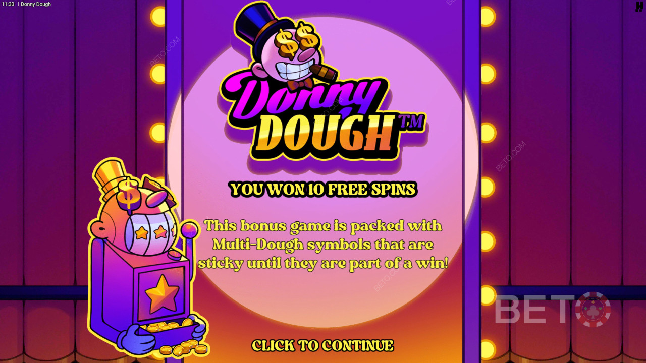 Vysvetlenie bonusových funkcií v aplikácii Donny Dough by Hacksaw Gaming