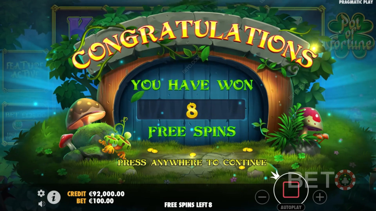 Vysvetlenie bonusových funkcií v hre Pot of Fortune Pragmatic Play