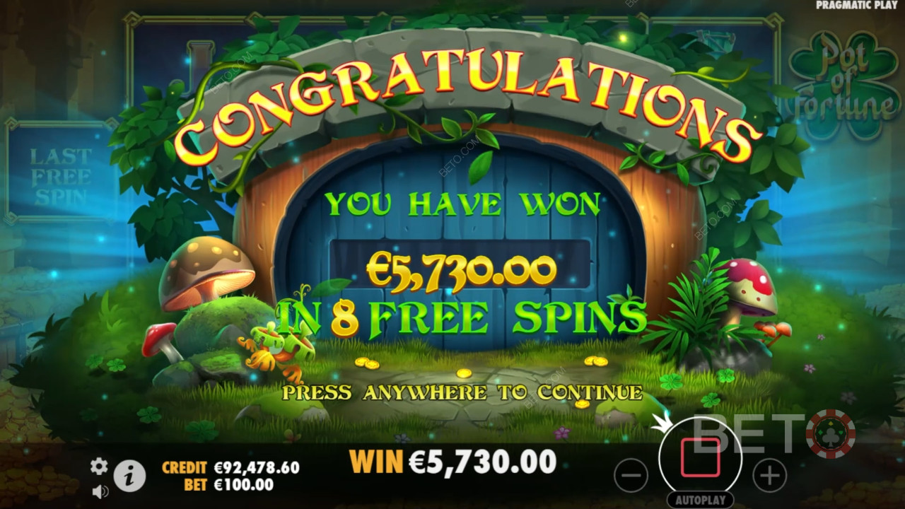 Vyhrajte 5 000x svoju stávku v automate Pot of Fortune!