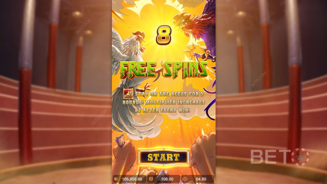 Vysvetlenie bonusových funkcií v hre Rooster Rumble od PG Soft