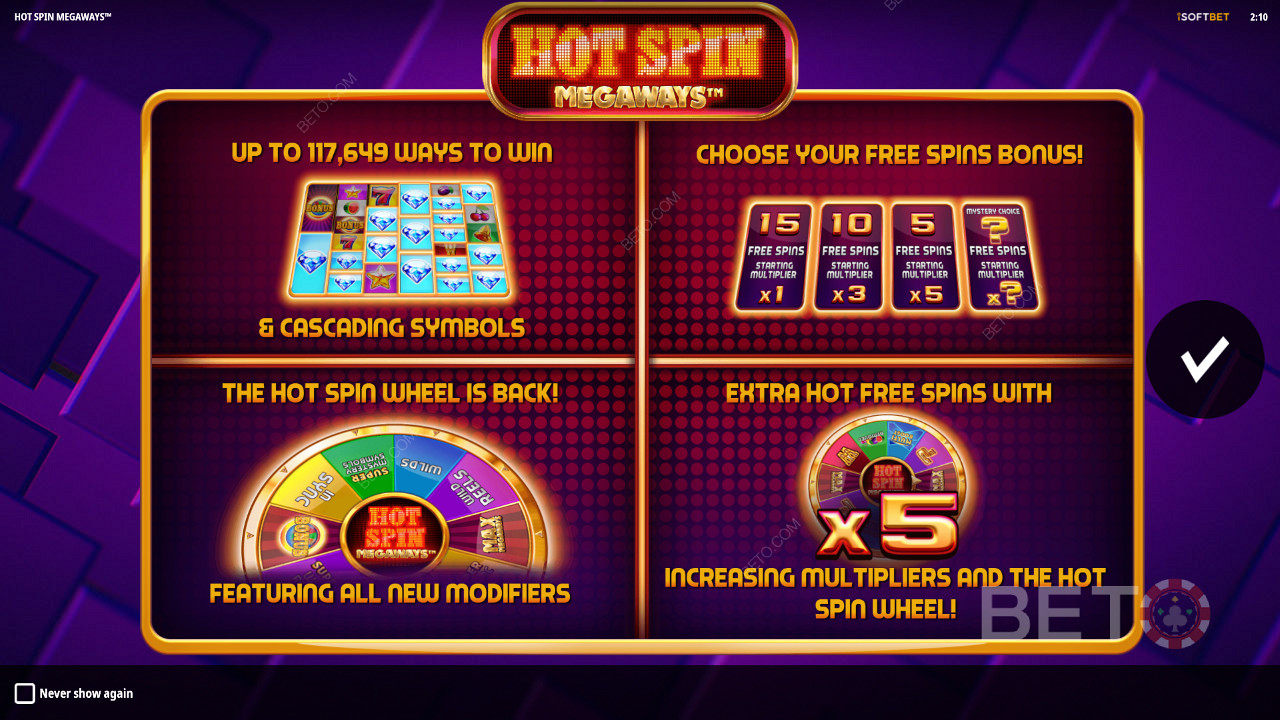 Úvodná obrazovka hry Hot Spin Megaways