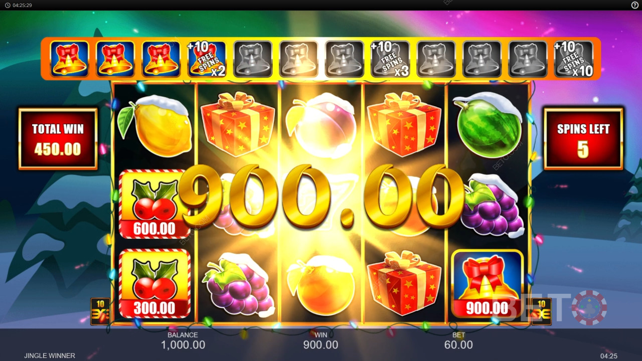 Vyhrajte 3 333-násobok svojej stávky v automate Jingle Winner!