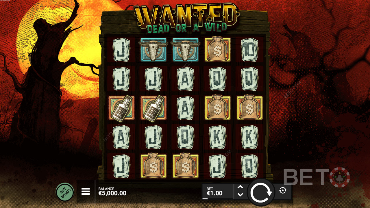 Špeciálne tematické symboly v hre Wanted Dead or a Wild