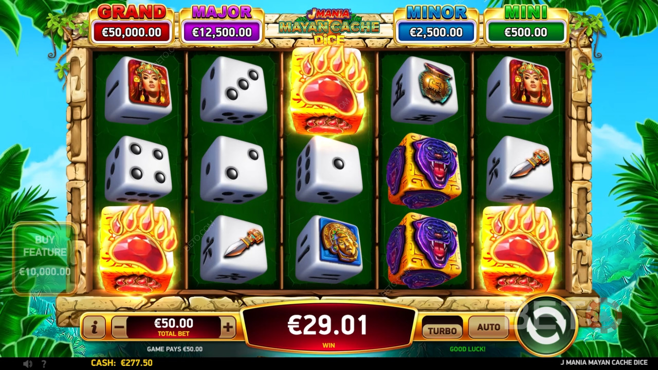 J Mania Mayan Cache Dice Review by BETO Slots