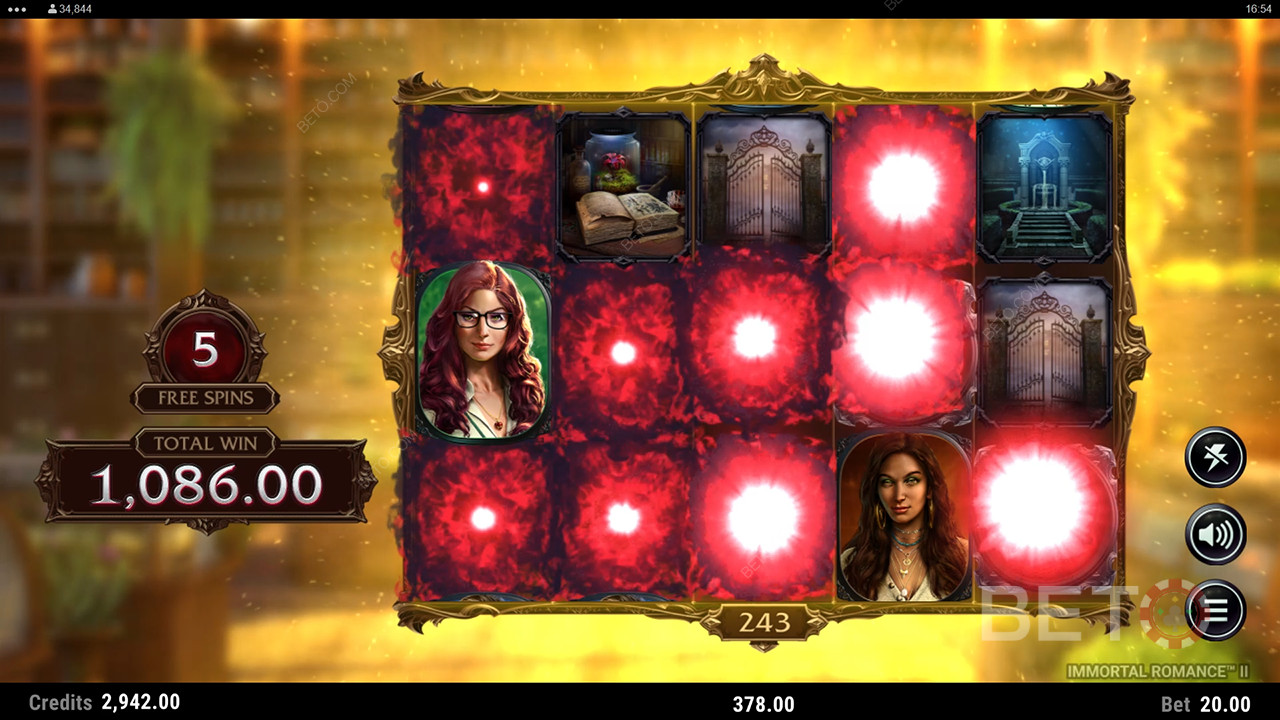 Vysvetlenie bonusových funkcií v hre Immortal Romance 2 od Stormcraft Studios