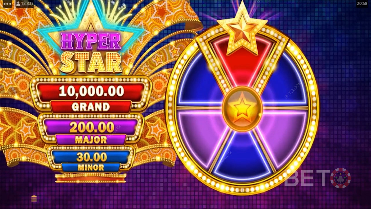 Hráči môžu náhodne vyhrať 1 z 3 jackpotových cien prostredníctvom jackpotového bonusu