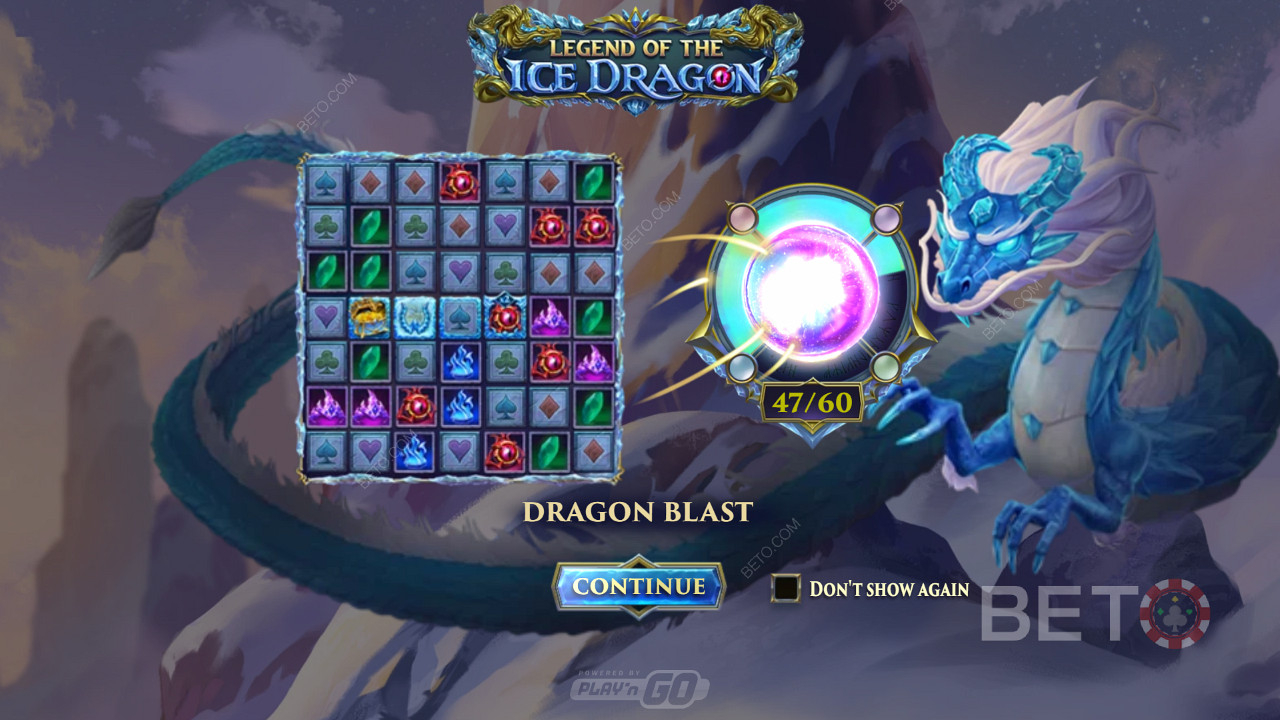 Spustite niekoľko výkonných funkcií, ako je Dragon Blast v automate Legend of the Ice Dragon