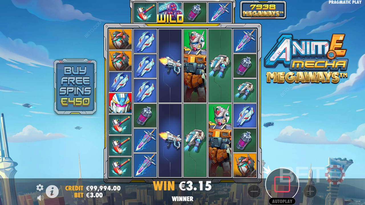 Vysvetlenie bonusových funkcií v Anime Mecha Megaways od Pragmatic Play