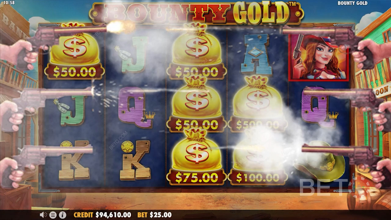 Špeciálne symboly peňazí v hre Bounty Gold