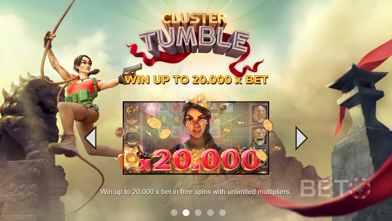 Vyhrajte v online automate Cluster Tumble výhry v hodnote až 20 000-násobku vkladu