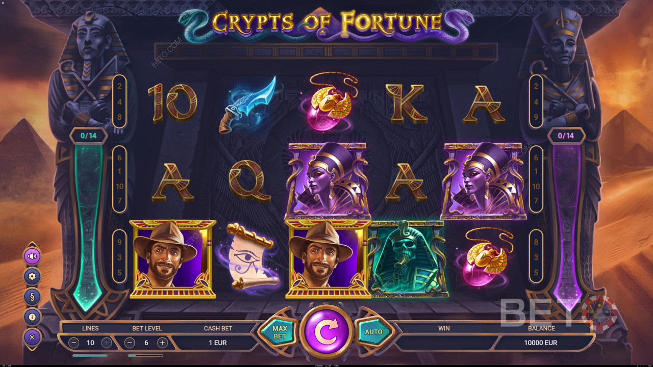 Zbieraním symbolov Scatter spustíte Free Spins v automate Crypts of Fortune