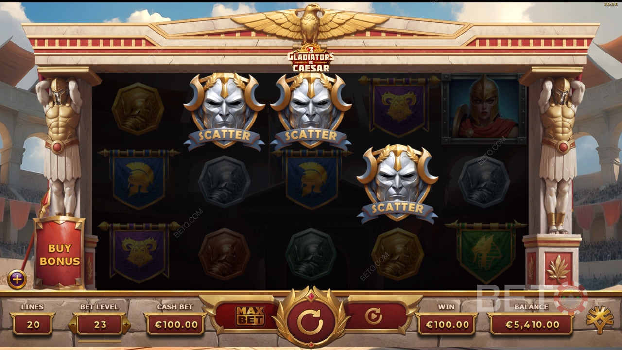 3 Gladiátori vs Caesar Recenzia od BETO Slots