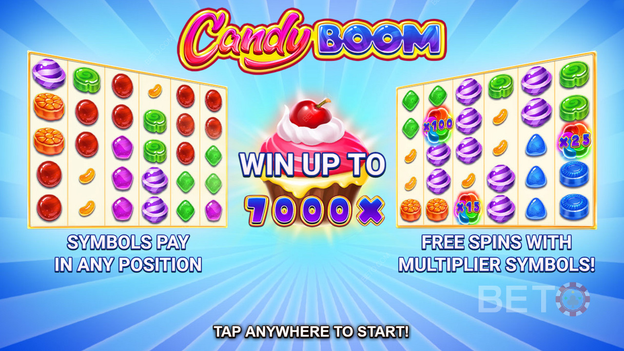 Začatie hernej relácie v hre Candy Boom